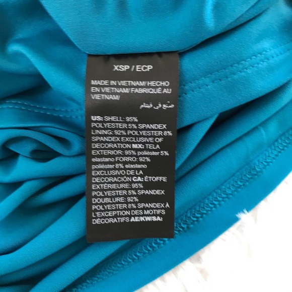 White House Black Market Teal Pleated Halter Top - Picture 8 of 8